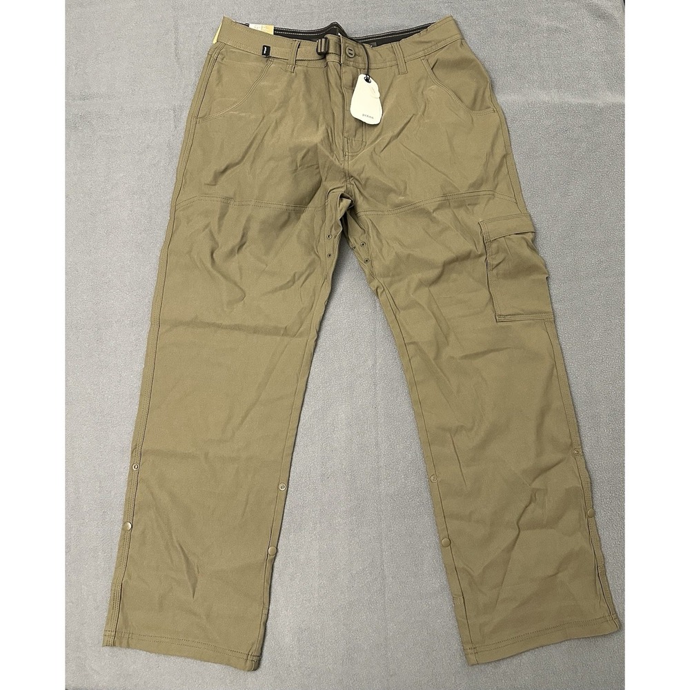 Prana Stretch Zion Pants II Relaxed Fit Straight Leg Slate Green Men's 34x30